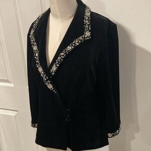 Alex Evenings velvet sequined blazer S